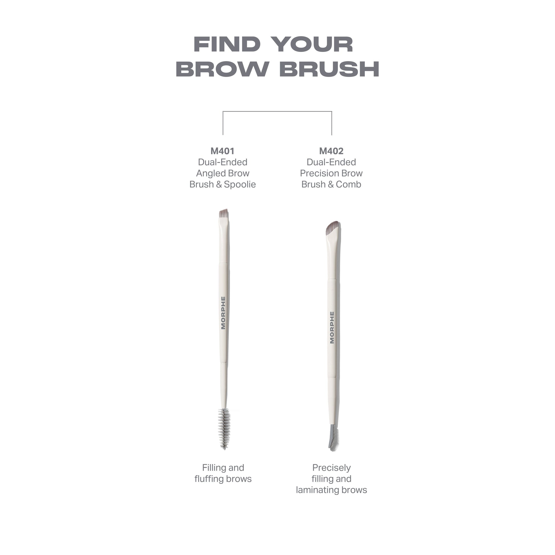M402 Dual-Ended Precision Brow Brush & Comb