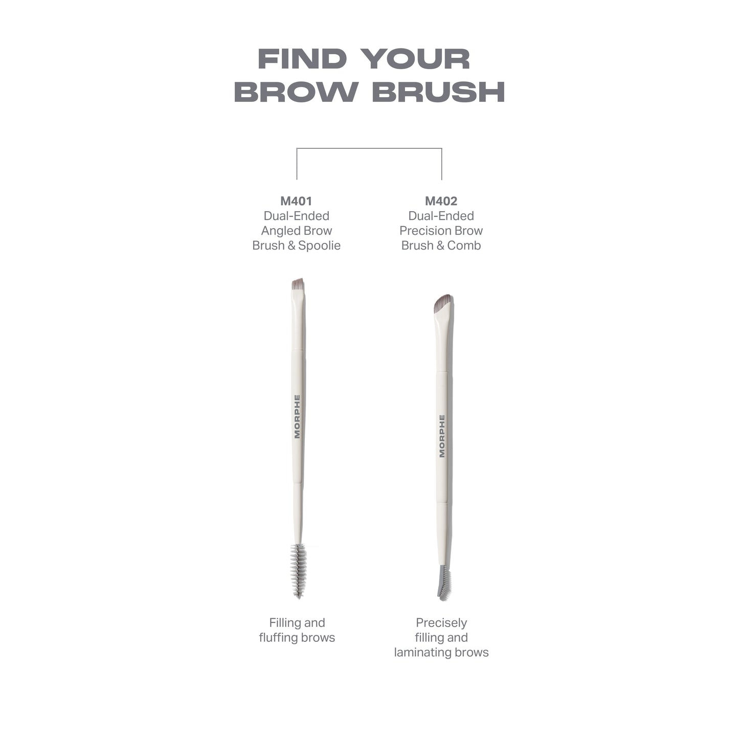 M401 Dual-Ended Angled Brow Brush & Spoolie